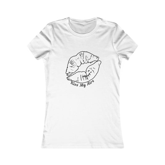 Women's Kiss My Airs Tee, Cute Summer Shirt, Gift for Her, Casual Outfit, Funny Tee for Friends, Trendy Top