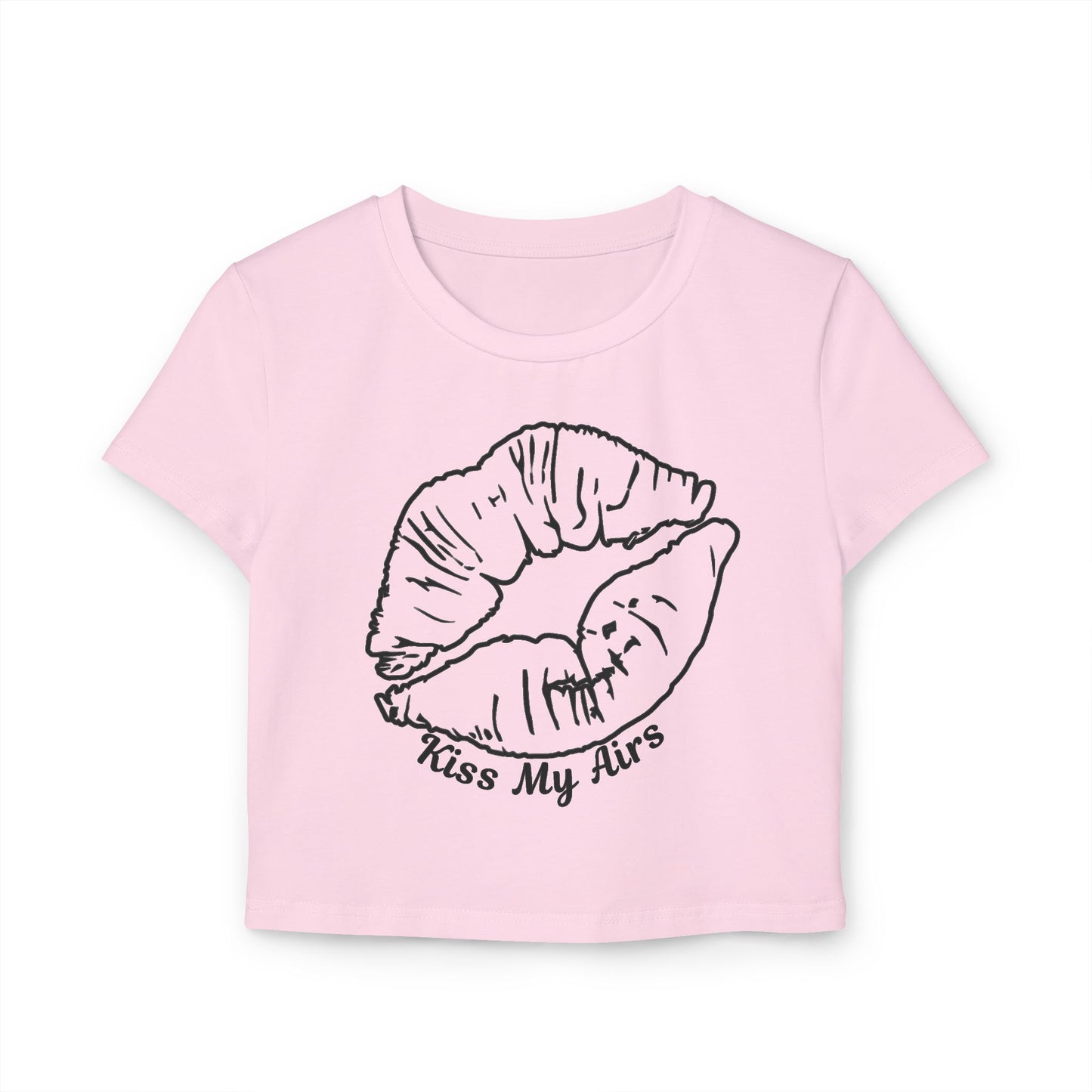 Kiss My Airs Women's Baby Tee – Trendy Crop Top, Casual Wear, Fashion Statement, Gift for Her, Summer Style