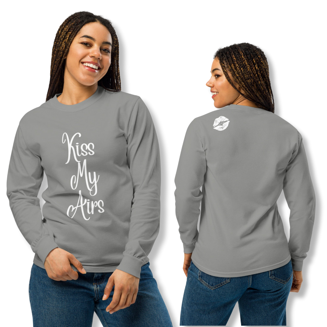 Women's Kiss My Airs Heavyweight Long-sleeve Shirt - Drippin Diamonds Designs