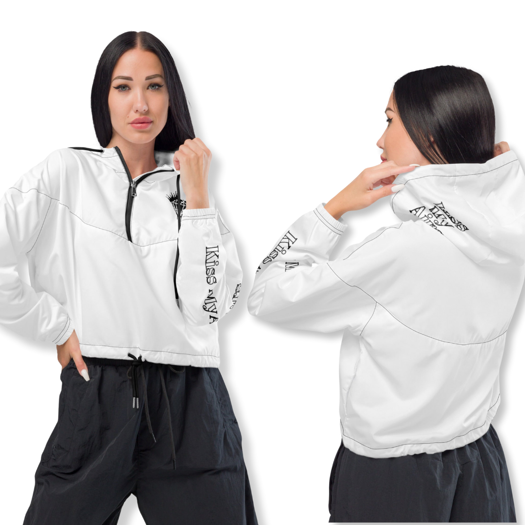 Women's Drippin Diamond Cropped Windbreaker - Drippin Diamonds Designs