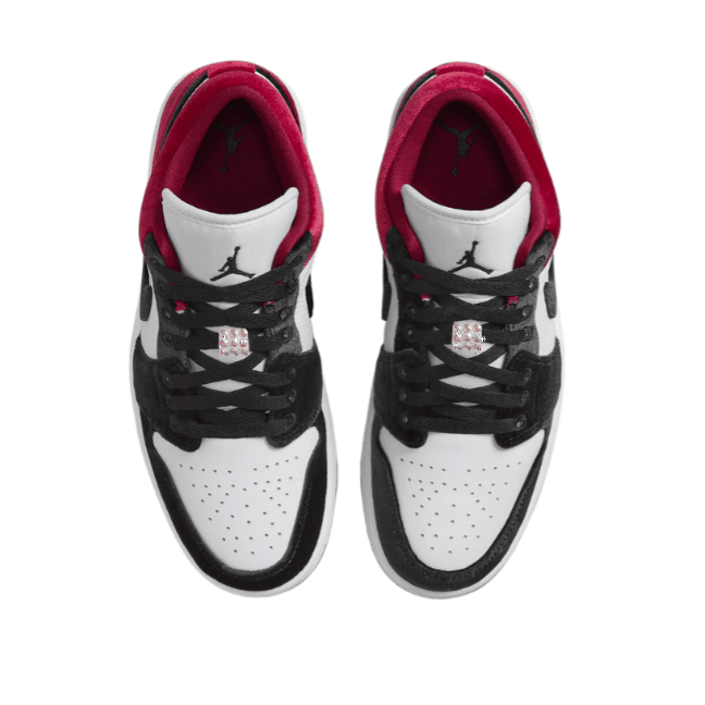 Women's Swarovski Air Jordan 1 Low SE 'Black Velvet Toe’ - Drippin Diamonds Designs