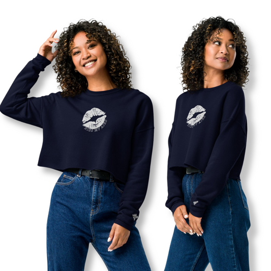 Women's Stitched in Style Kiss My Airs Crop Sweatshirt - Drippin Diamonds Designs