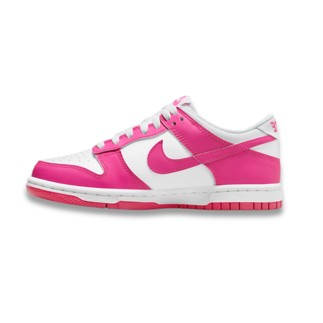 Swarovski Nike Dunk Low 'White Laser Fuchsia’ (GS) - Drippin Diamonds Designs