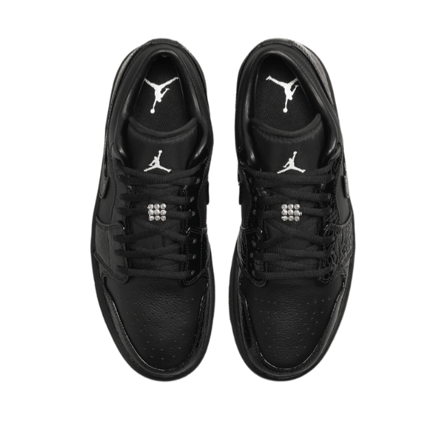 Women's Swarovski Air Jordan 1 Low SE 'Black Croc’ - Drippin Diamonds Designs