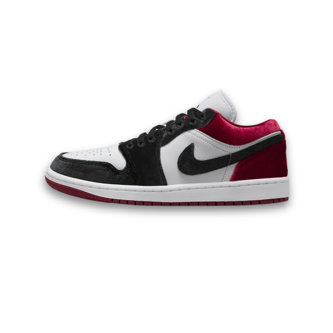 Women's Swarovski Air Jordan 1 Low SE 'Black Velvet Toe’ - Drippin Diamonds Designs
