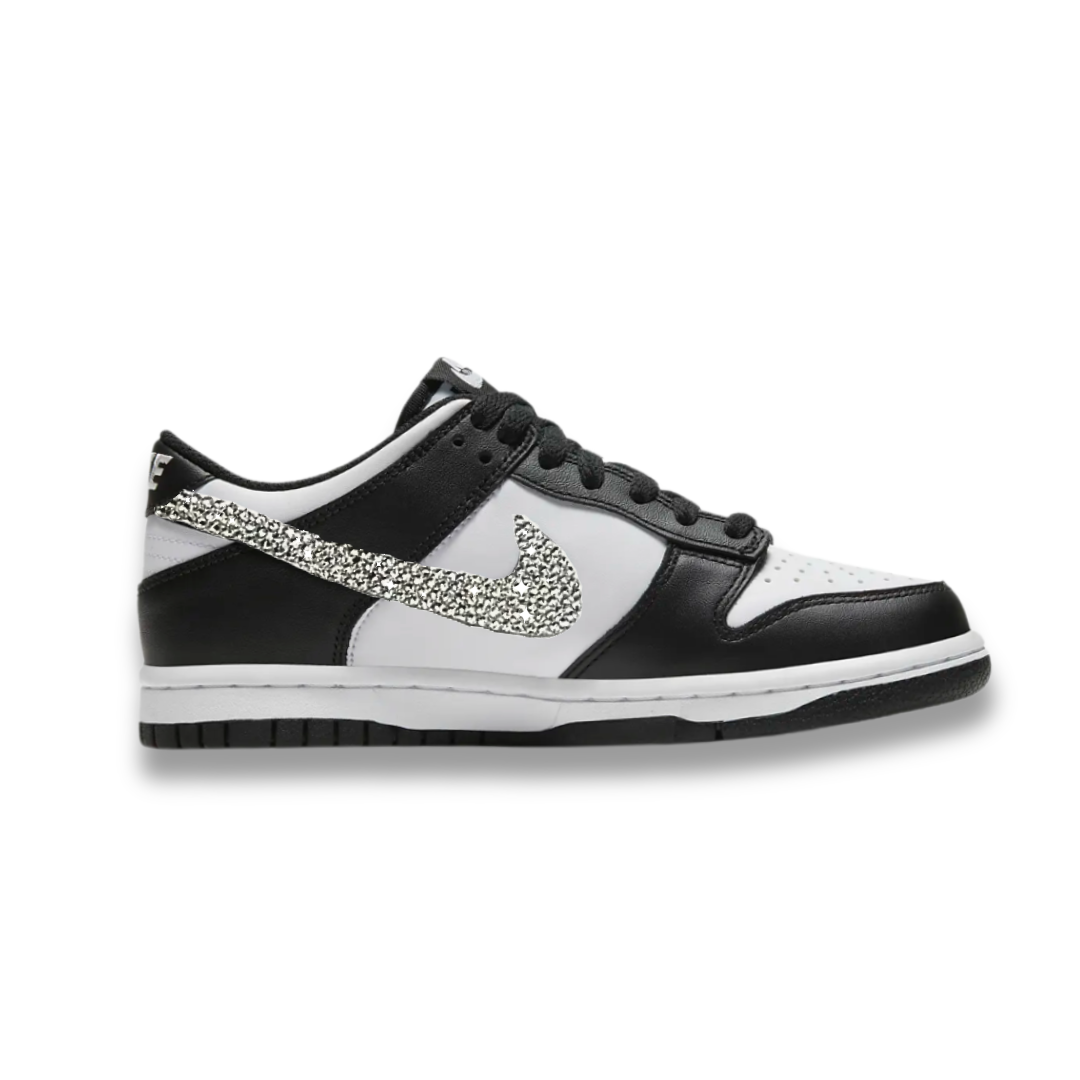 Swarovski Nike Dunk Low 'Black White’ (GS) - Drippin Diamonds Designs