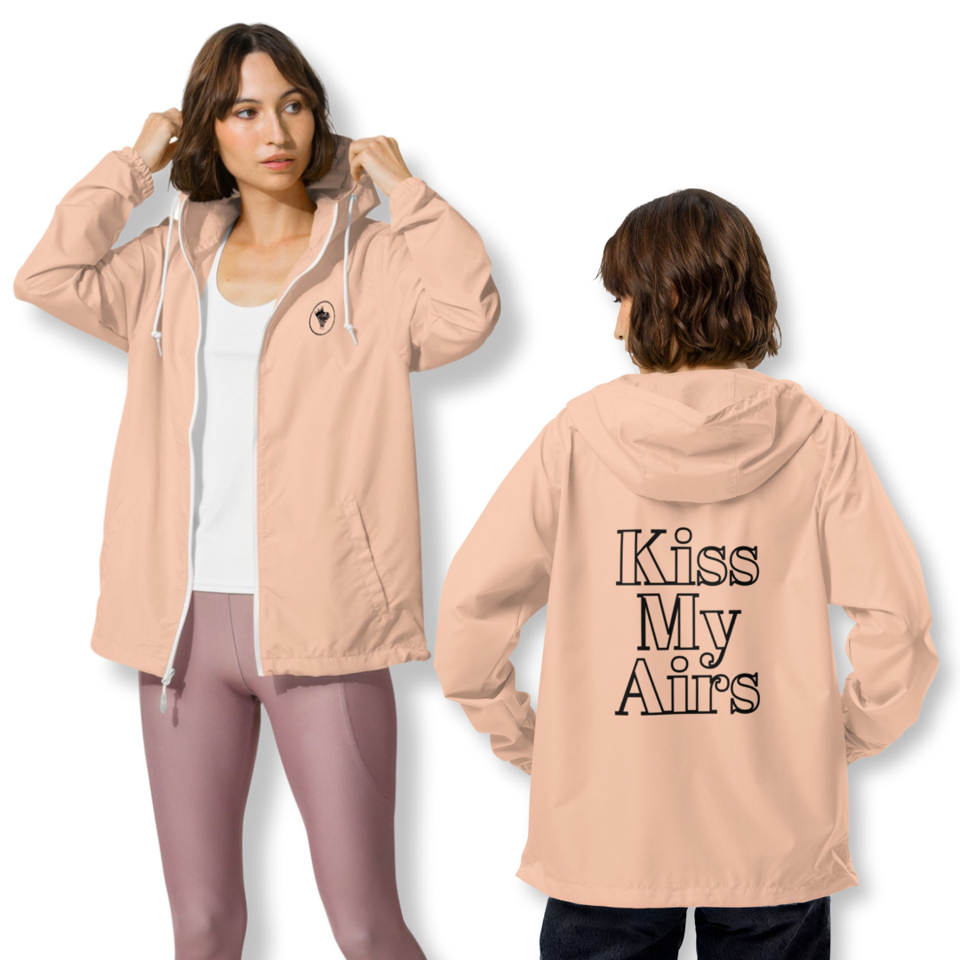 Women's Kiss My Airs Lightweight Zip-Up Windbreaker - Drippin Diamonds Designs