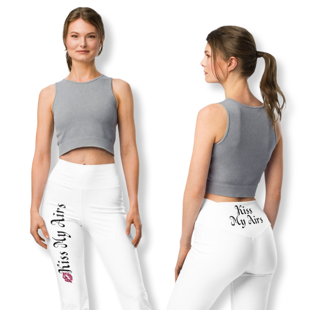 Women's Kiss My Airs Flare Leggings - Drippin Diamonds Designs