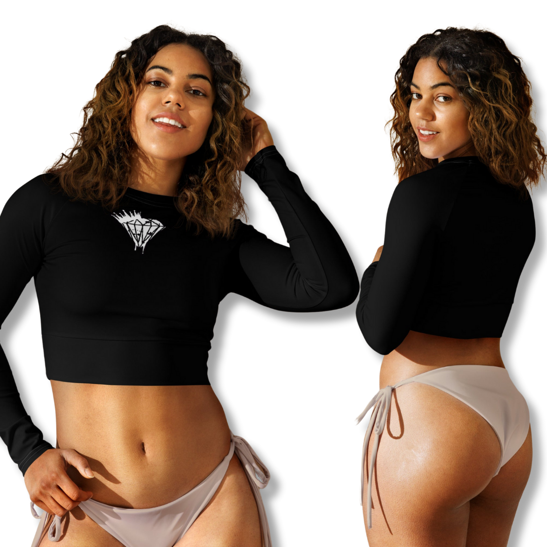 Women's Drippin Diamond Long-Sleeve Crop Top - Drippin Diamonds Designs