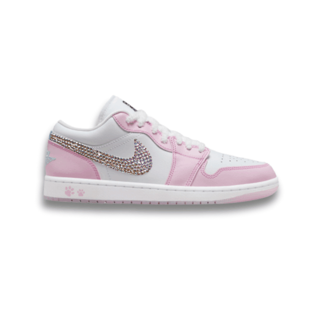 Women's Swarovski Air Jordan 1 Low SE 'Paw Print’ - Drippin Diamonds Designs