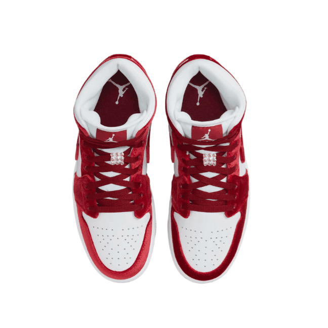 Women's Swarovski Air Jordan 1 Mid SE 'Red Velvet’ - Drippin Diamonds Designs
