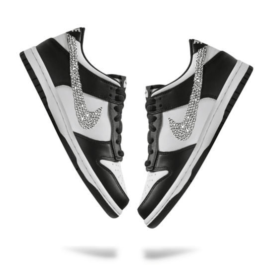 Swarovski Nike Dunk Low 'Black White’ (GS) - Drippin Diamonds Designs