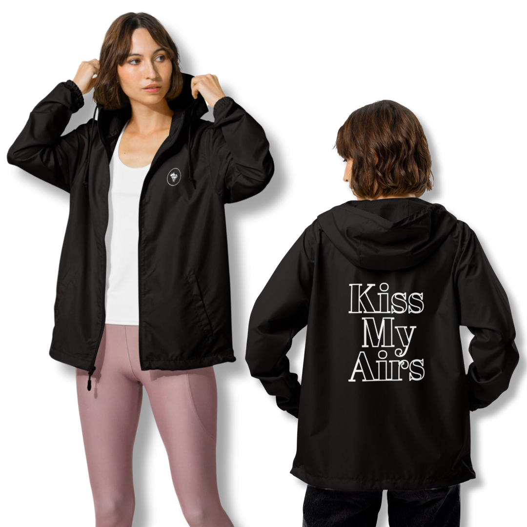 Women's Original Kiss My Airs Zip-Up Windbreaker - Drippin Diamonds Designs