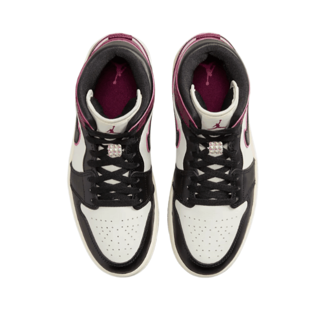 Women's Swarovski Air Jordan 1 Mid SE 'Bordeaux’ - Drippin Diamonds Designs