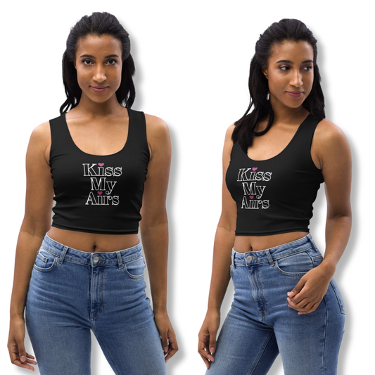 Women's Kiss My Airs Hearts Crop Top - Drippin Diamonds Designs