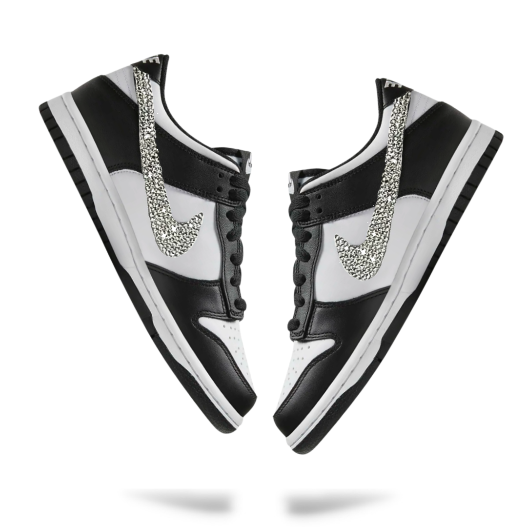 Swarovski Nike Dunk Low 'Black White’ (GS) - Drippin Diamonds Designs