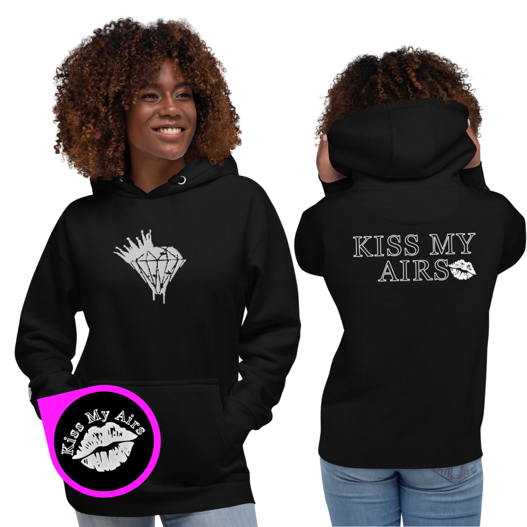 Women's Stitched in Style Kiss My Airs Hoodie - Drippin Diamonds Designs