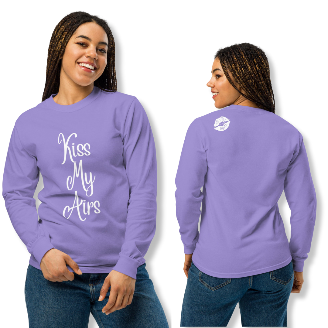 Women's Kiss My Airs Heavyweight Long-sleeve Shirt - Drippin Diamonds Designs
