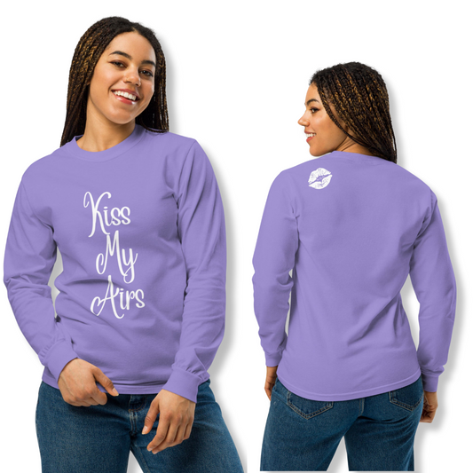 Women's Kiss My Airs Heavyweight Long-sleeve Shirt - Drippin Diamonds Designs
