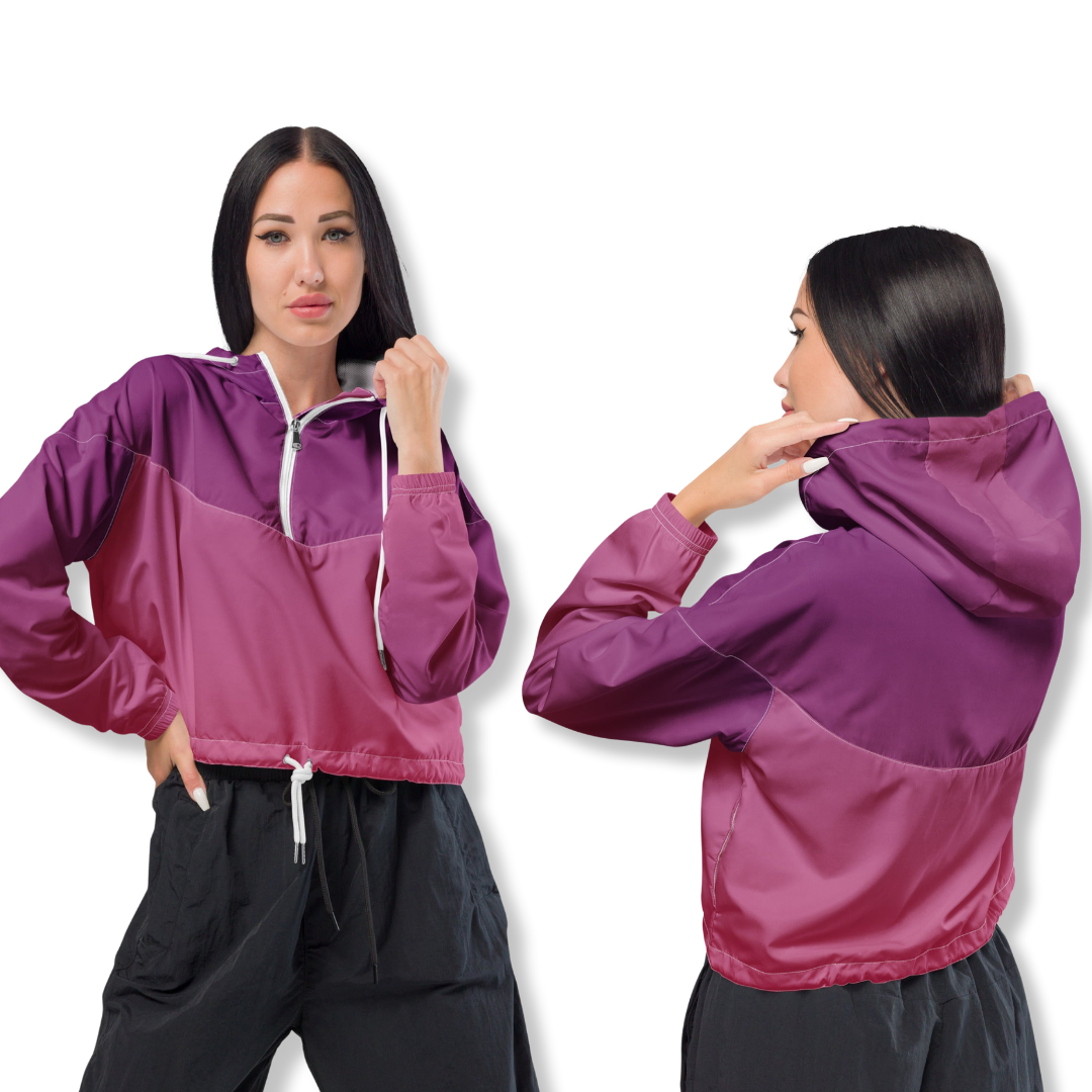 Women’s cropped windbreaker - Drippin Diamonds Designs