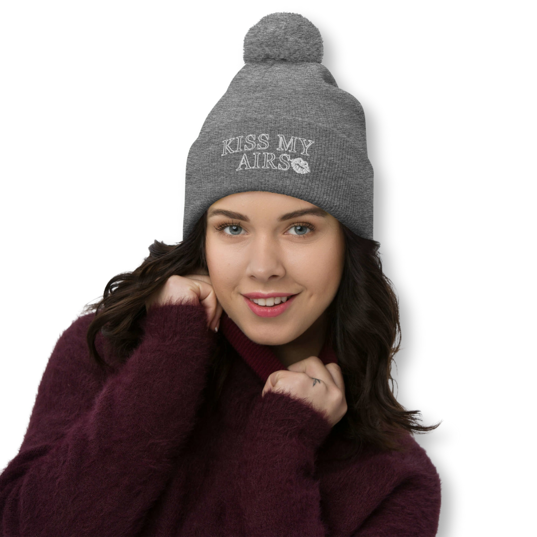 Kiss My Airs Pom-Pom Beanie - Drippin Diamonds Designs