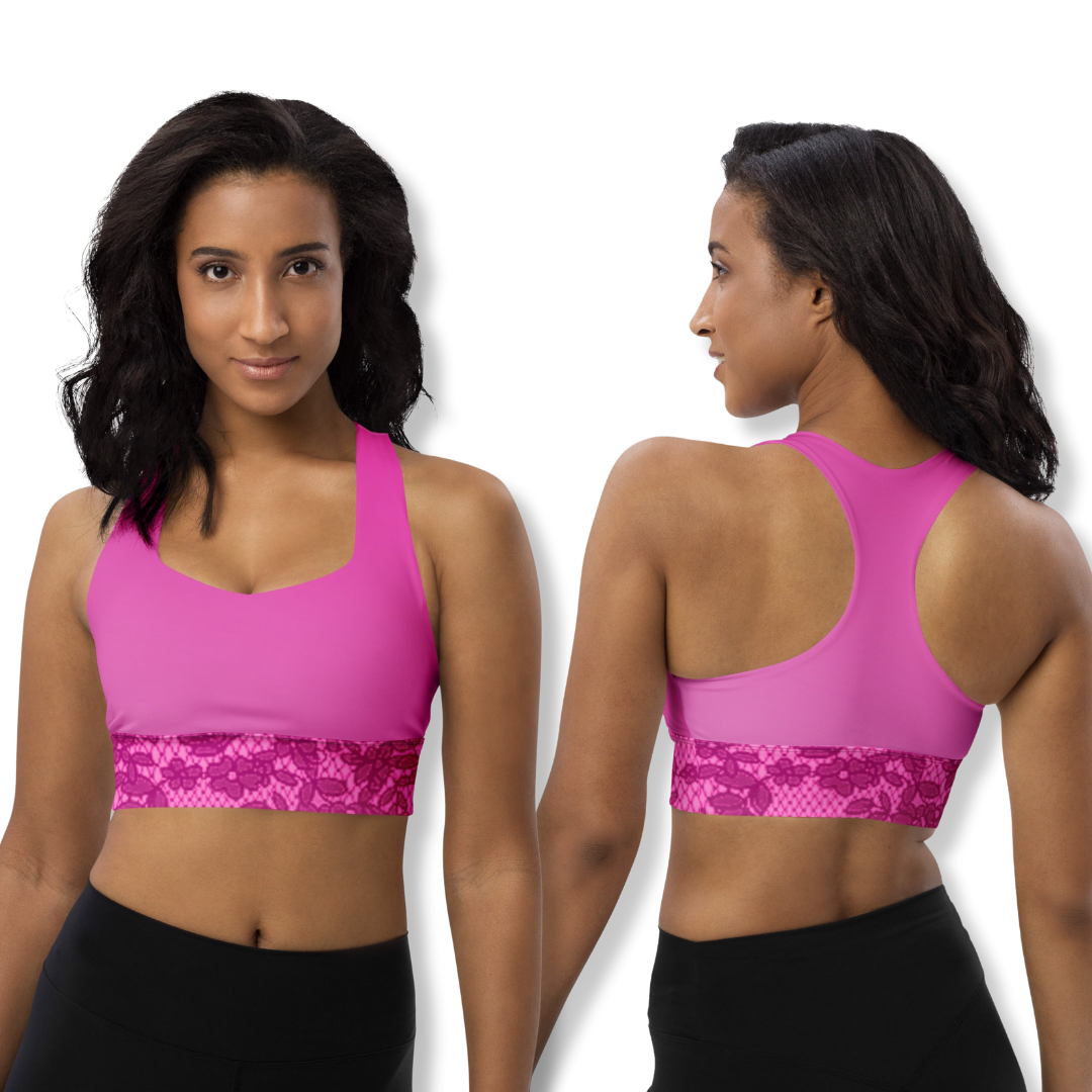 Laced Up Gradient Longline Sports Bra - Drippin Diamonds Designs