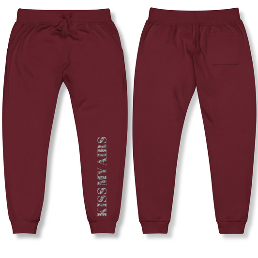 Women's Laced Up Kiss My Airs Fleece Sweatpants - Drippin Diamonds Designs
