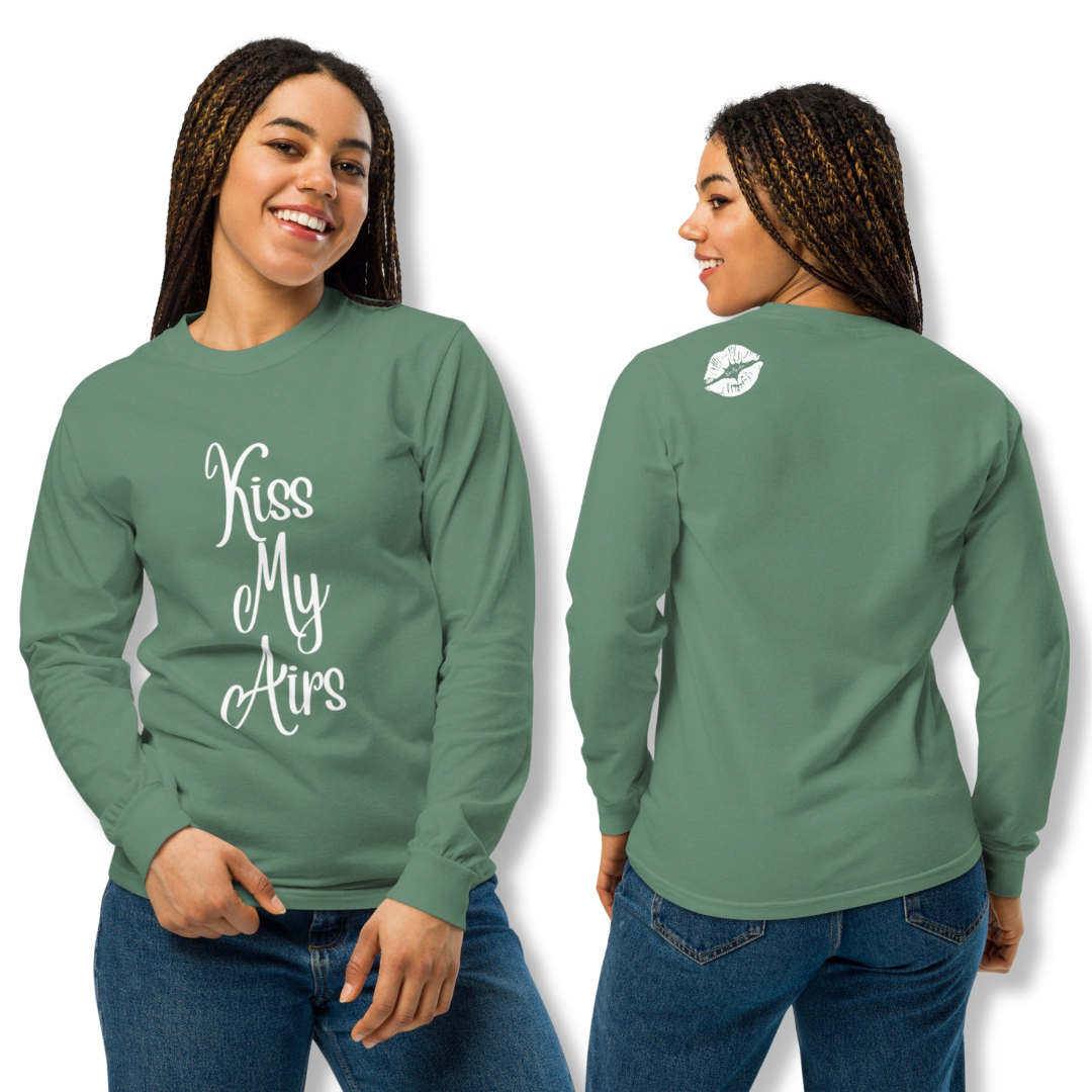 Women's Kiss My Airs Heavyweight Long-sleeve Shirt - Drippin Diamonds Designs