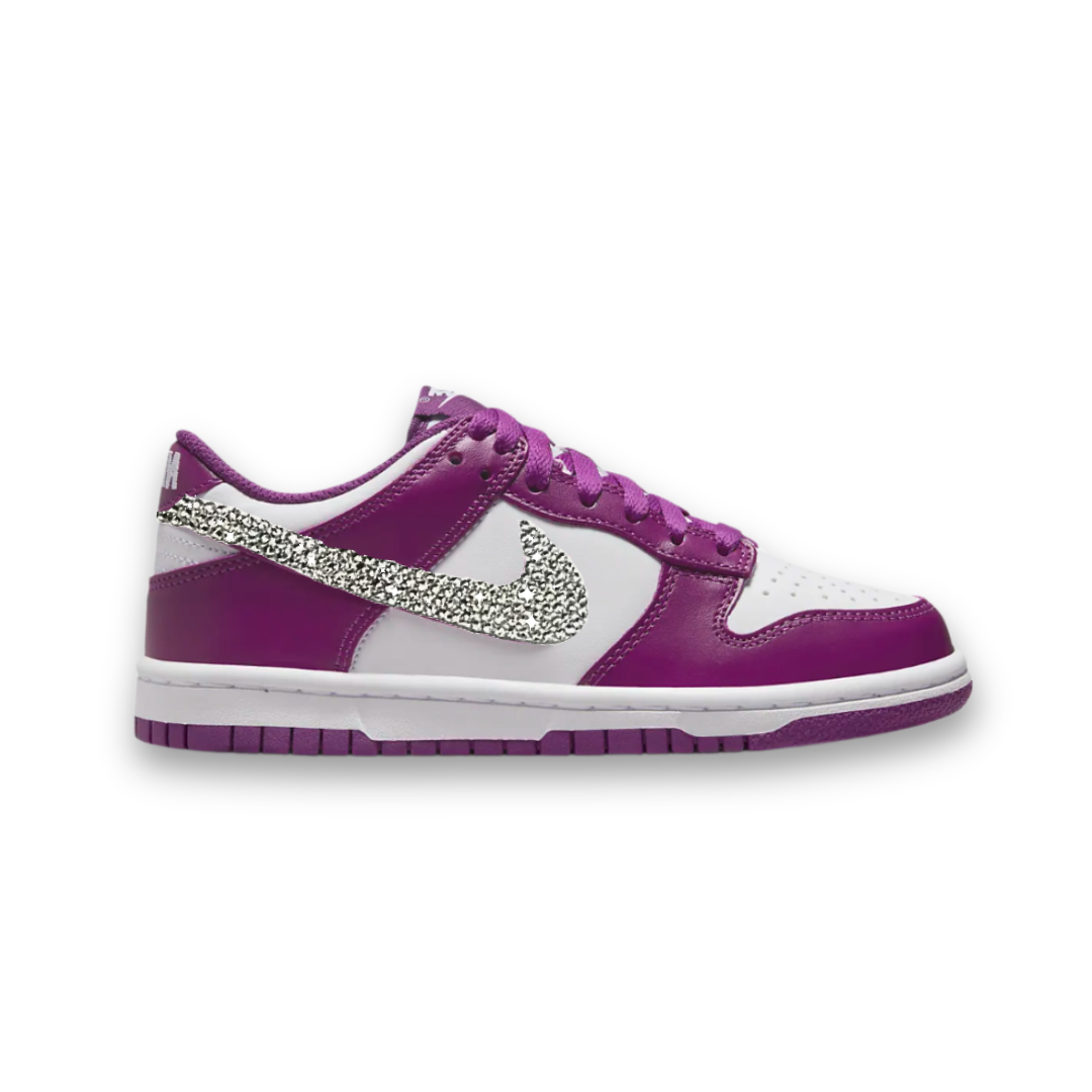 Swarovski Nike Dunk Low 'Viotech White’ (GS) - Drippin Diamonds Designs