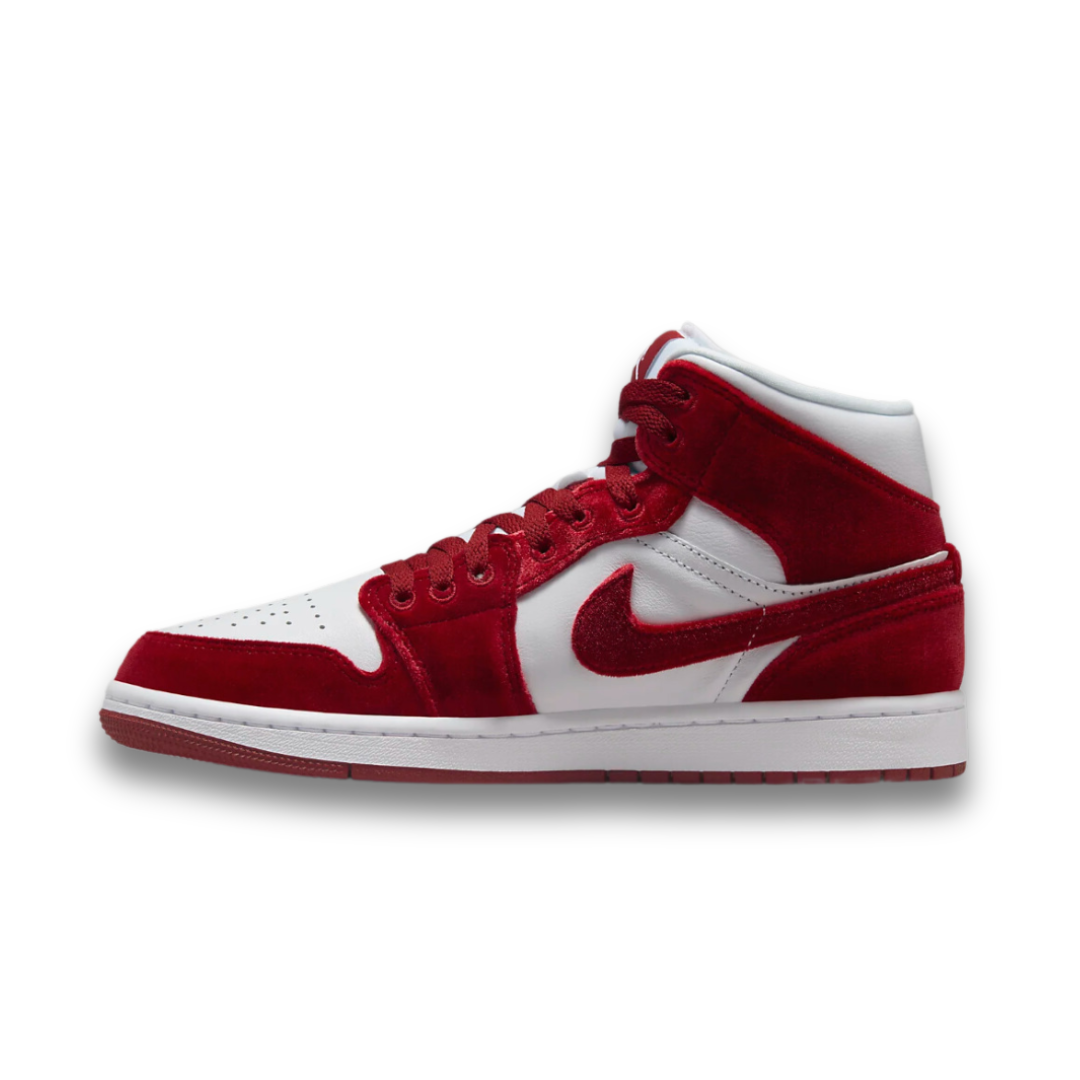 Women's Swarovski Air Jordan 1 Mid SE 'Red Velvet’ - Drippin Diamonds Designs