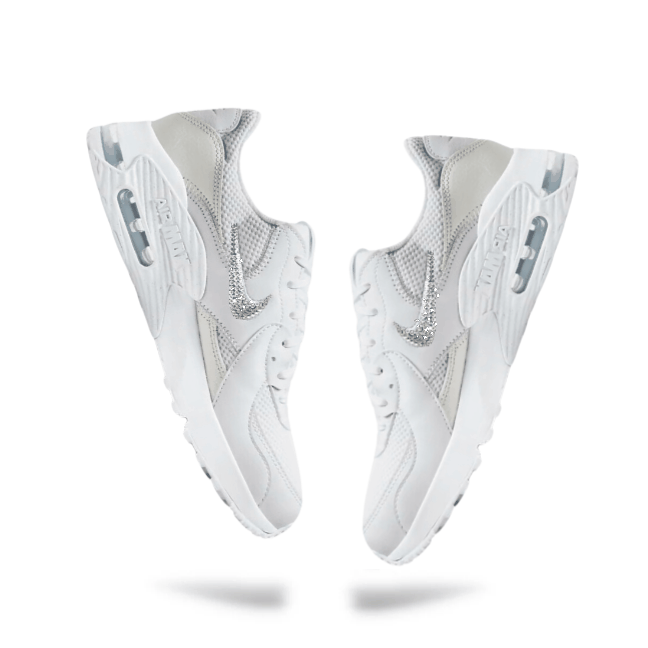 Women's Swarovski Nike Air Max Excee 'White Metallic Platinum' - Drippin Diamonds Designs
