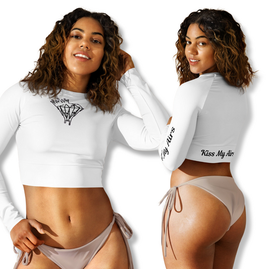 Women's Drippin Diamond Long-Sleeve Crop Top - Drippin Diamonds Designs