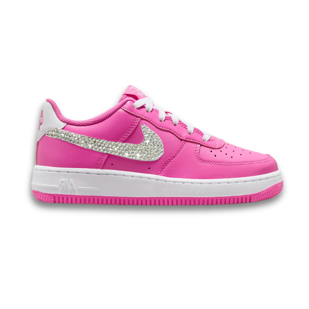 Women's Swarovski Nike Air Force 1 '07 'Playful Pink' (GS) - Drippin Diamonds Designs