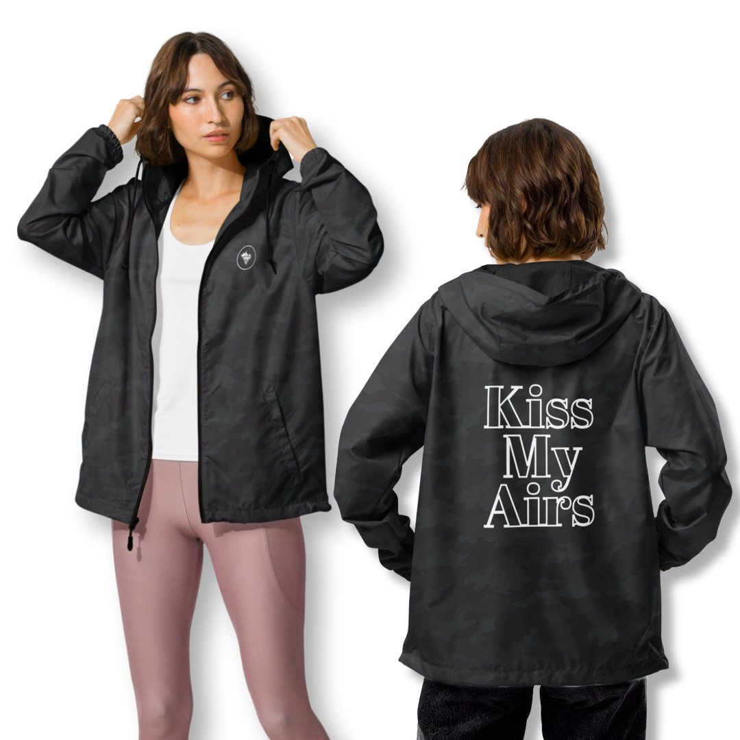 Women's Original Kiss My Airs Zip-Up Windbreaker - Drippin Diamonds Designs