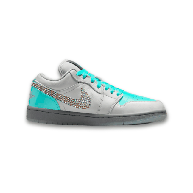 Women's Swarovski Air Jordan 1 Low SE 'Polariod’ - Drippin Diamonds Designs
