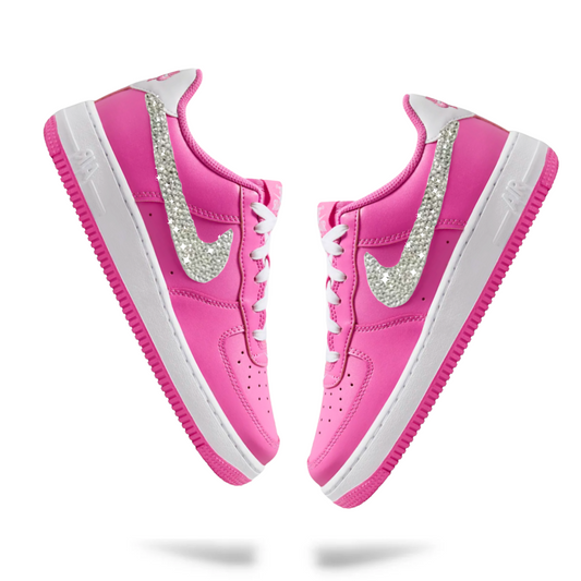 Women's Swarovski Nike Air Force 1 '07 'Playful Pink' (GS) - Drippin Diamonds Designs