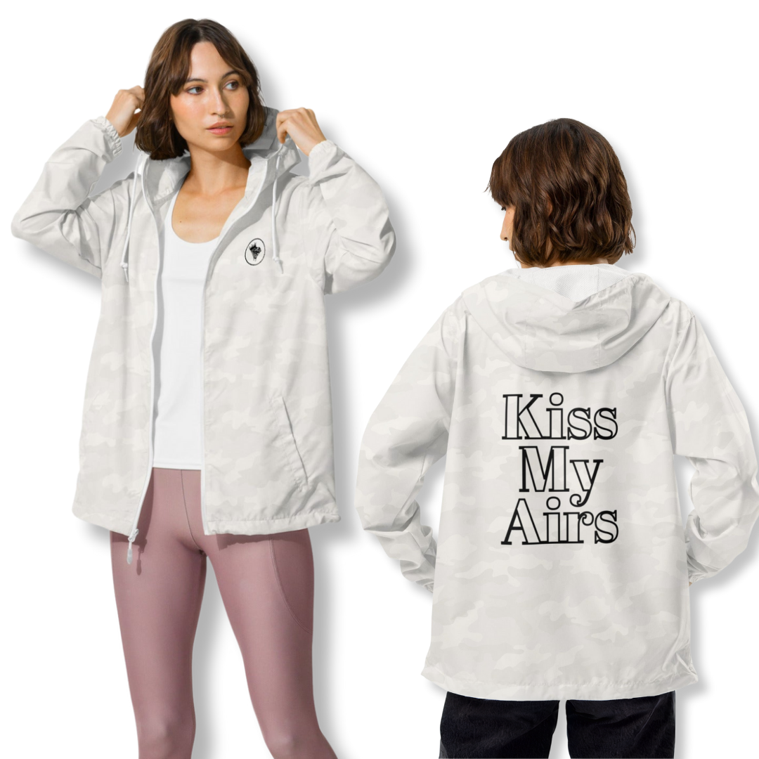 Women's Kiss My Airs Lightweight Zip-Up Windbreaker - Drippin Diamonds Designs