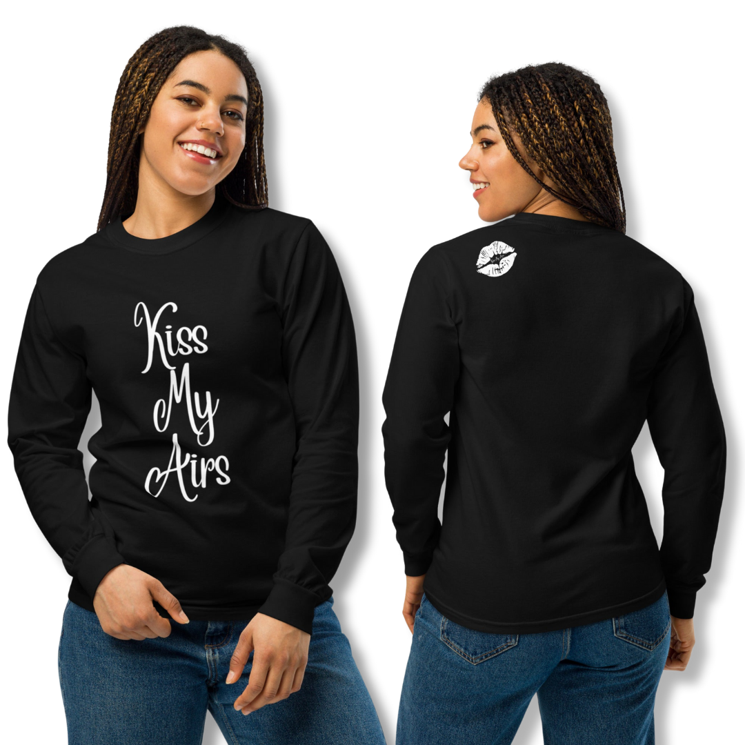 Women's Kiss My Airs Heavyweight Long-sleeve Shirt - Drippin Diamonds Designs