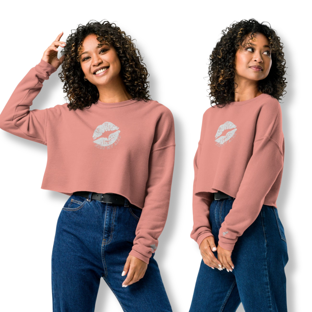 Women's Stitched in Style Kiss My Airs Crop Sweatshirt - Drippin Diamonds Designs