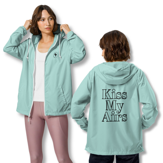 Women's Kiss My Airs Lightweight Zip-Up Windbreaker - Drippin Diamonds Designs