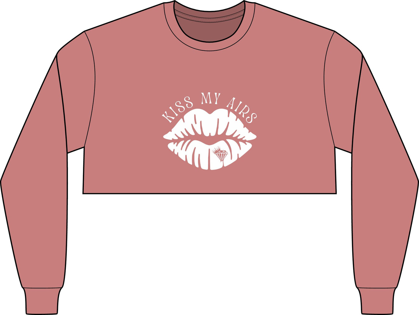 Women's Kiss My Airs Awesome Crop Long Sleeve Tee