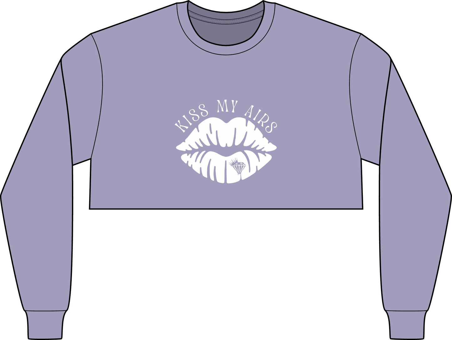 Women's Kiss My Airs Awesome Crop Long Sleeve Tee
