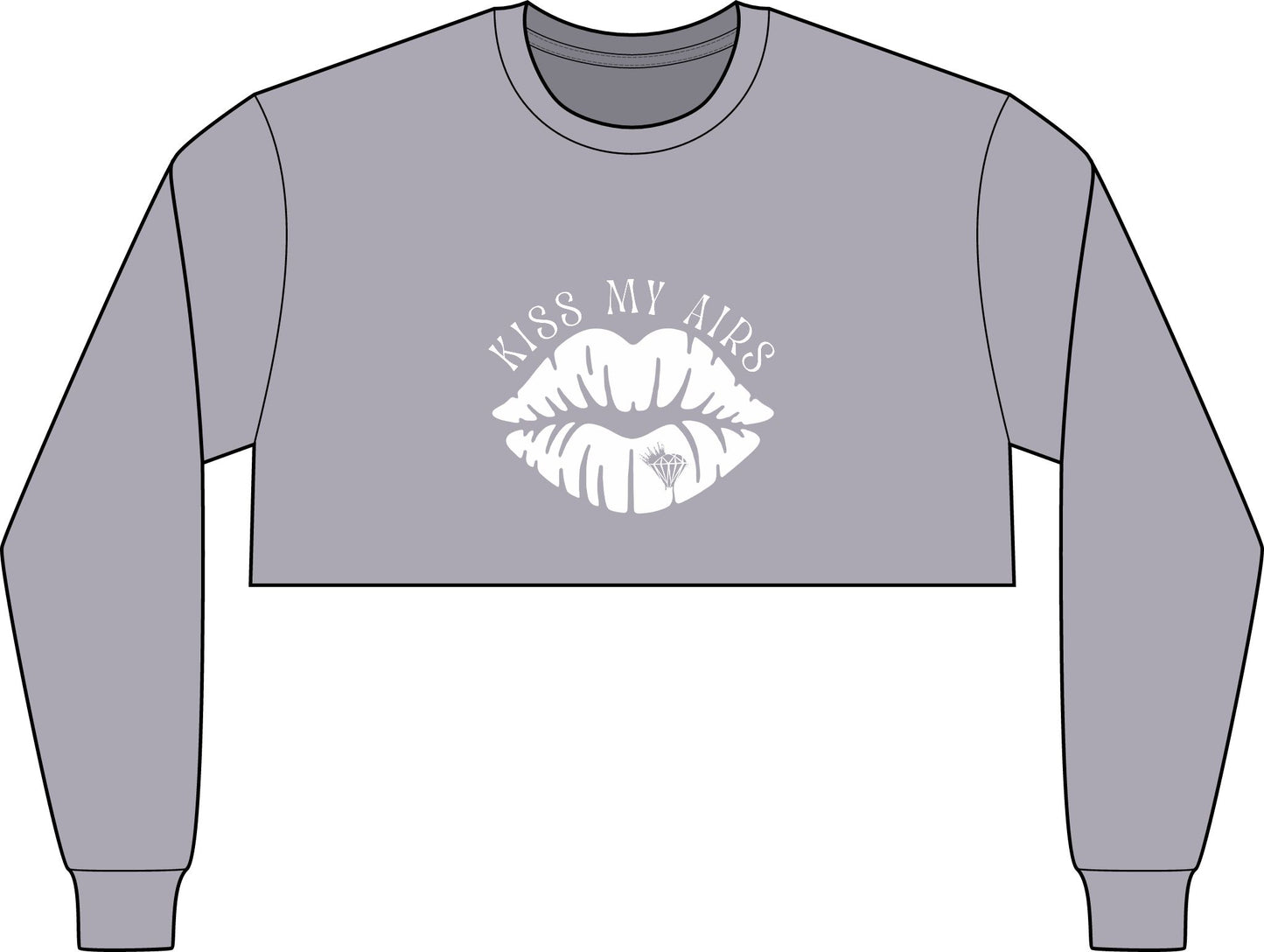 Women's Kiss My Airs Awesome Crop Long Sleeve Tee