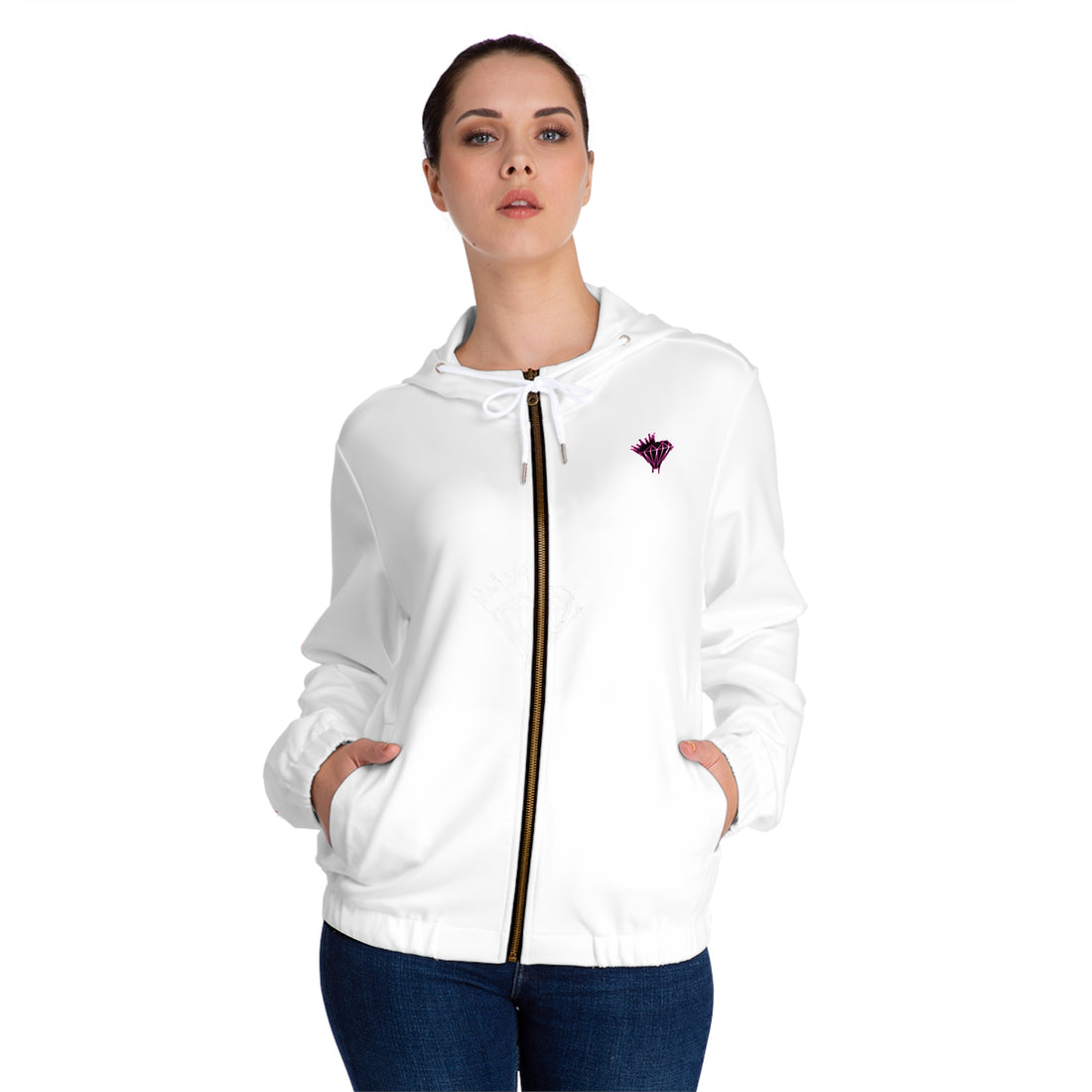 Kiss My Lips Hoodie, Women’s Full-Zip Hoodie, Casual Wear, Gift for Her, Stylish Layering, Trendy Sweatshirt - Drippin Diamonds Designs