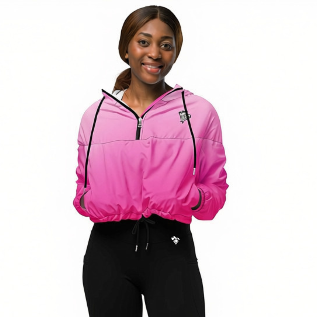 Women’s Hyper Pink Cropped Windbreaker