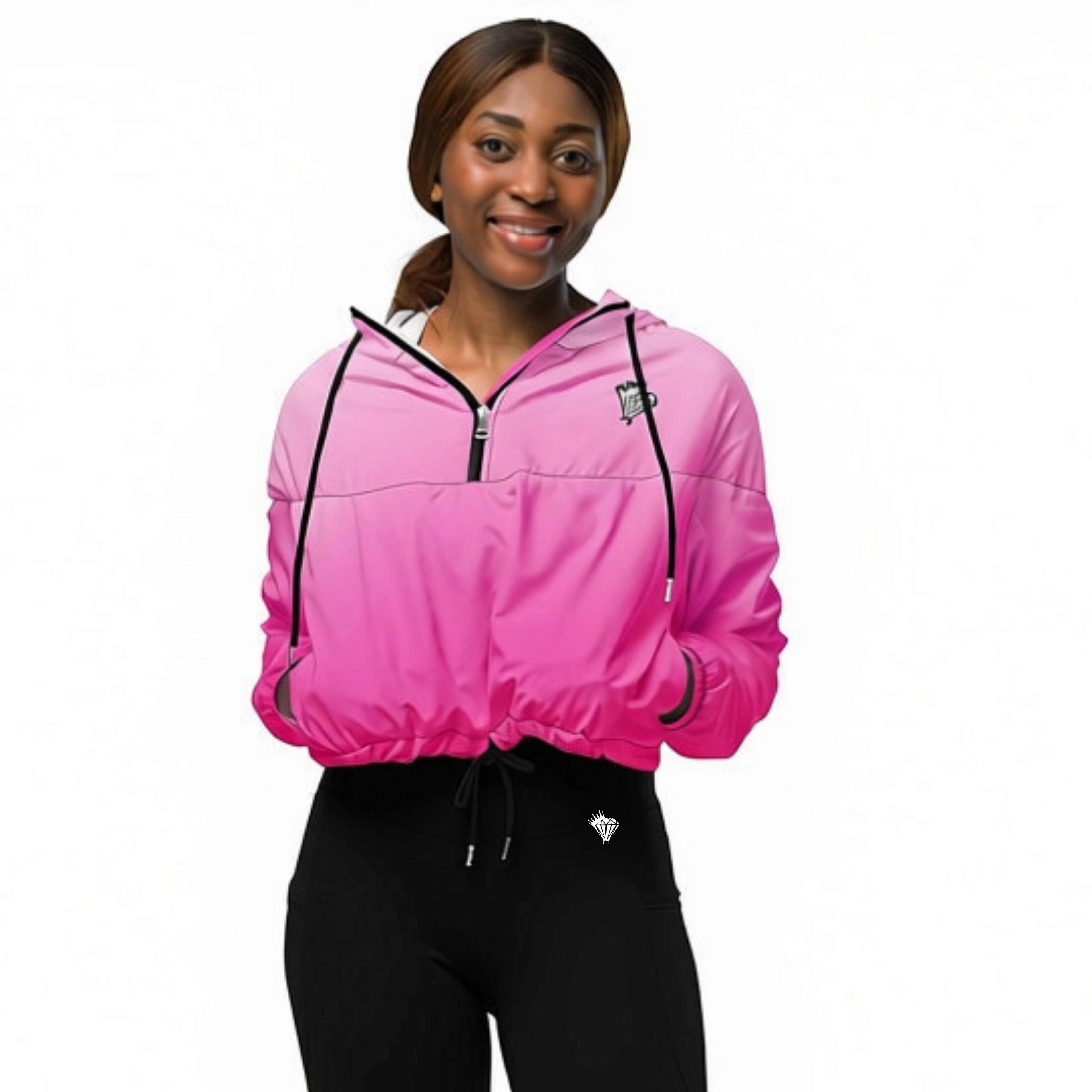 Women’s Hyper Pink Cropped Windbreaker