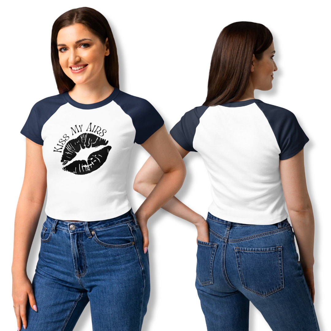 Women’s Kiss My Airs Raglan Baby Tee
