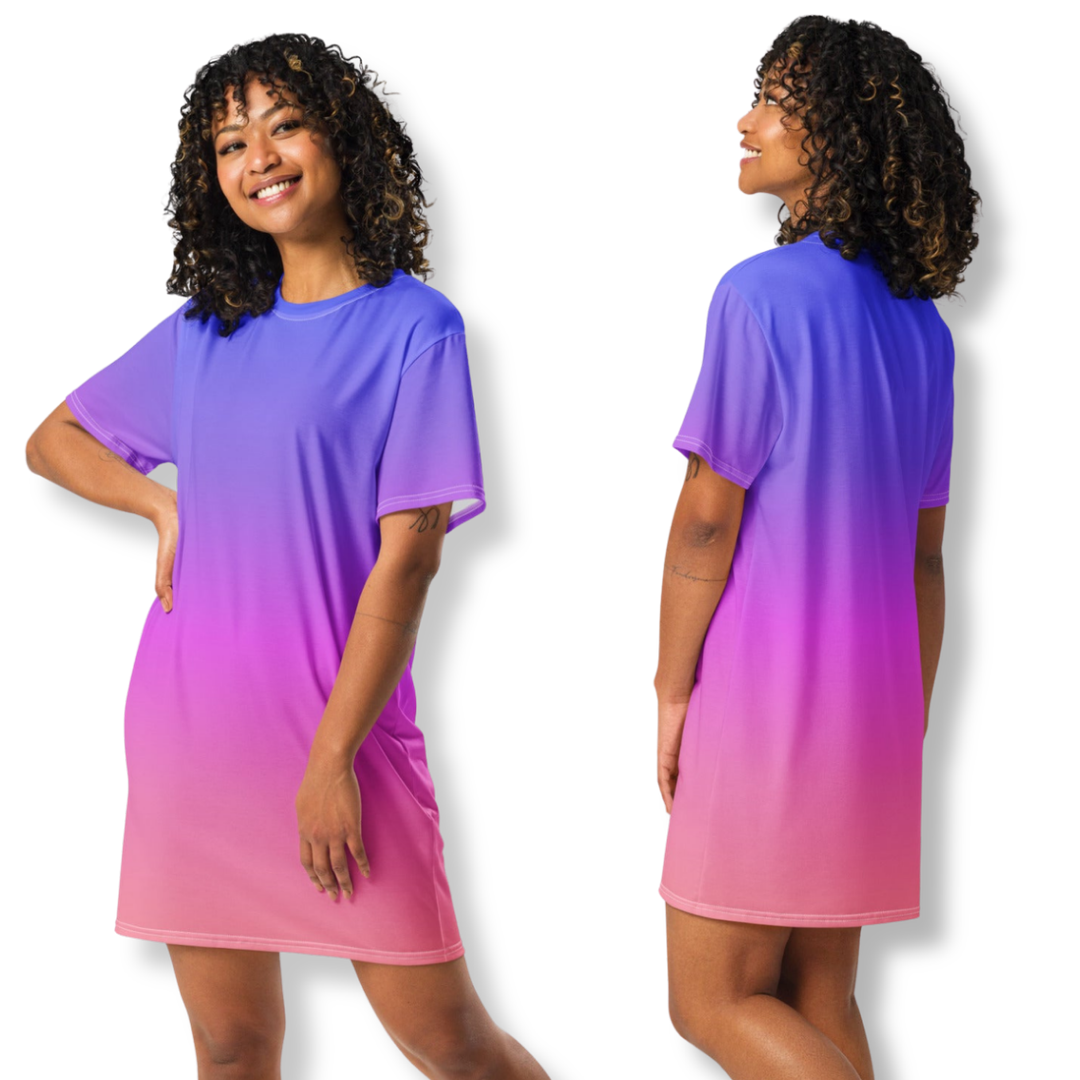 Women's Sunset Ombre T-shirt Dress