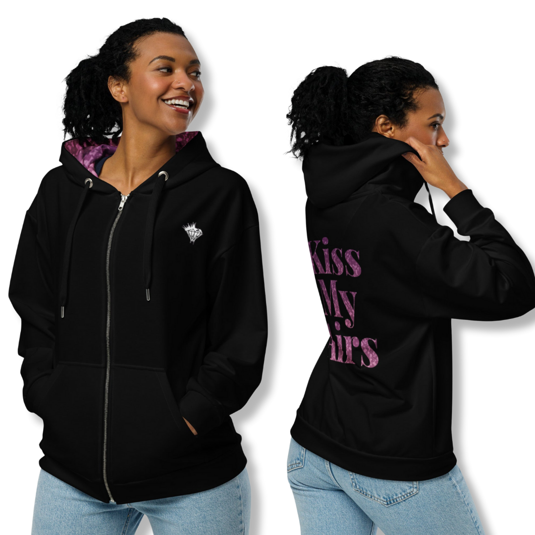 Women's Laced Up Fleece Lined Zip Hoodie