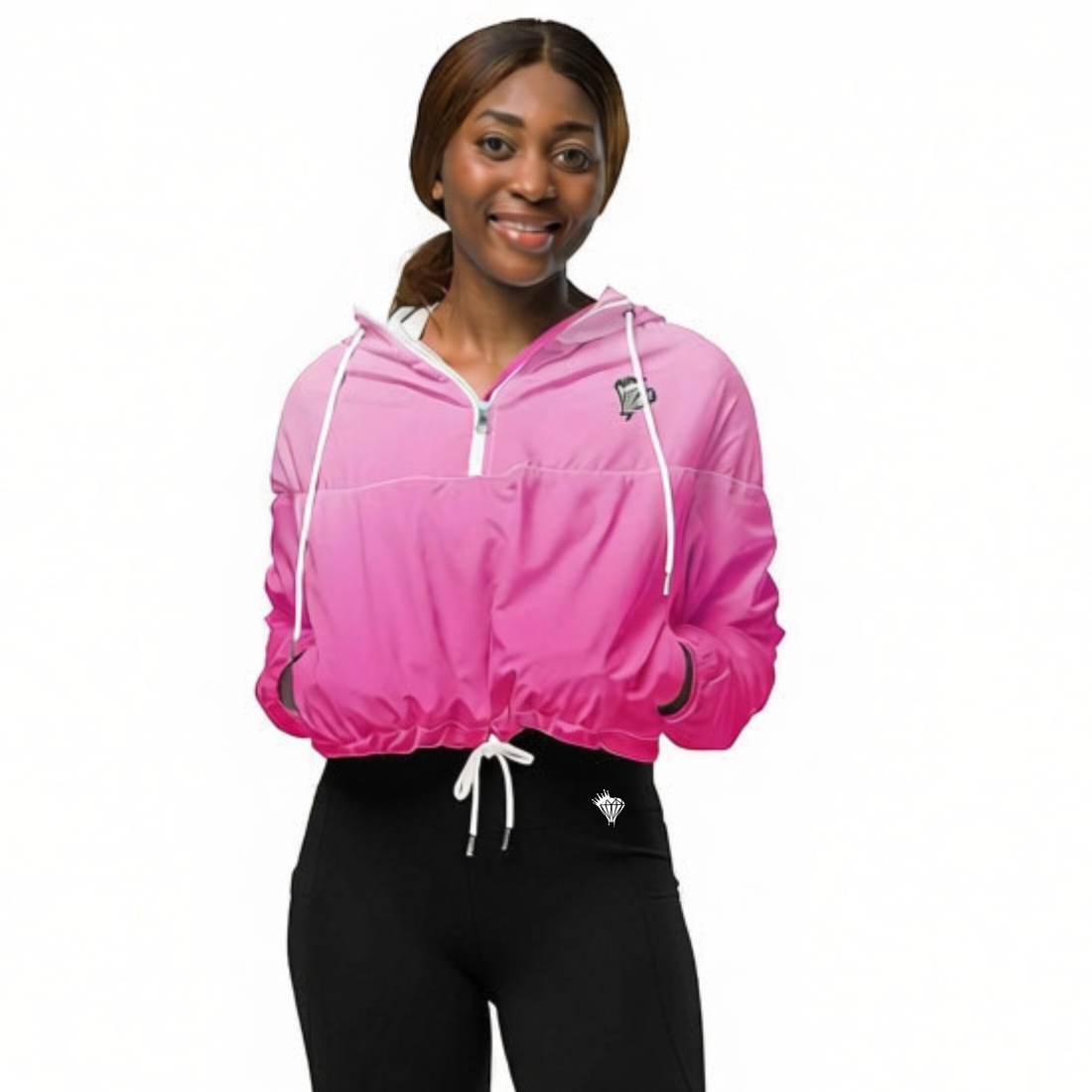 Women’s Hyper Pink Cropped Windbreaker